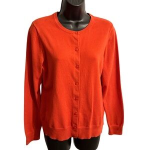 Ann Taylor Factory Burnt Orange Cardigan Sweater